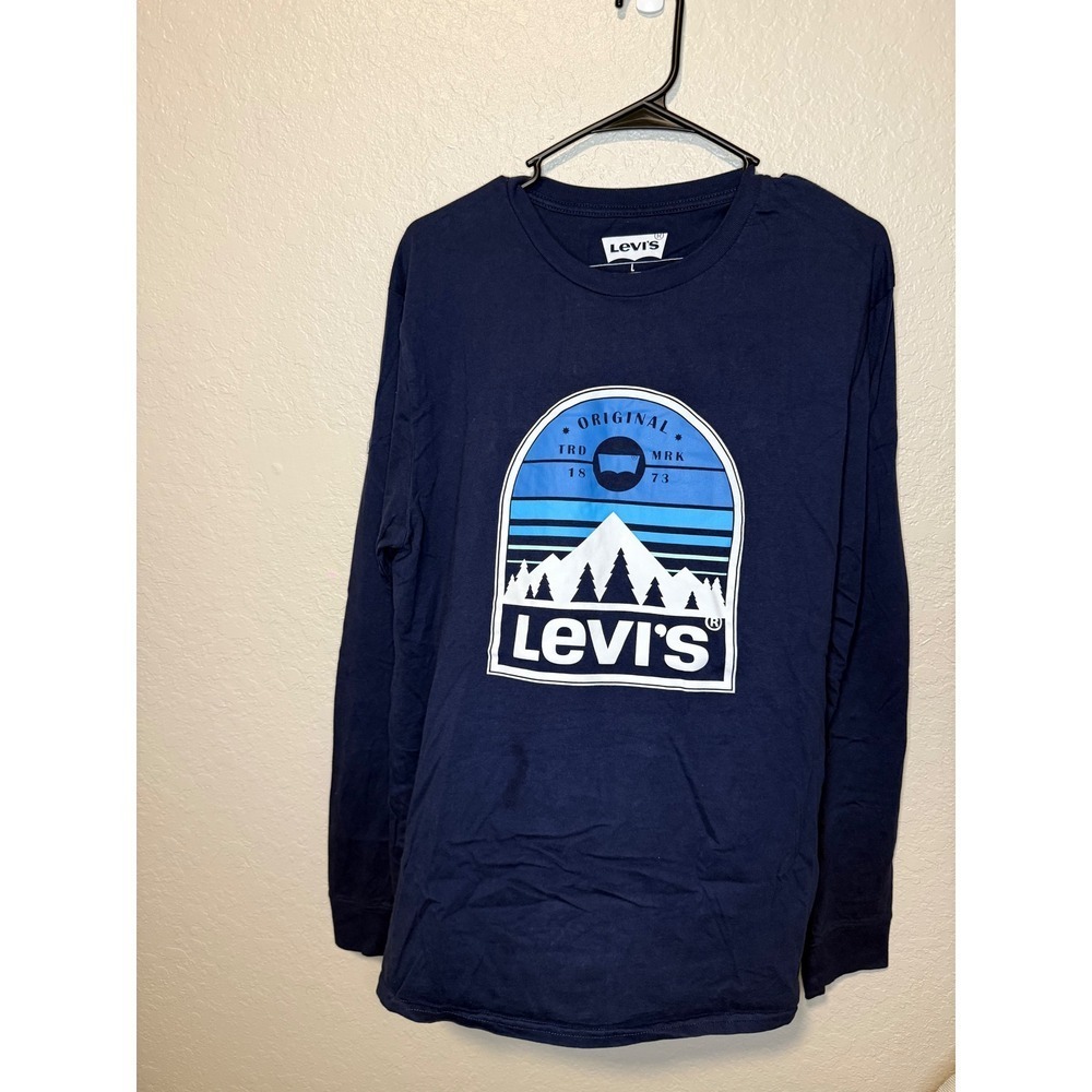 Levi's Original Graphic Long Sleeve T-Shirt Mountain Scene Men's